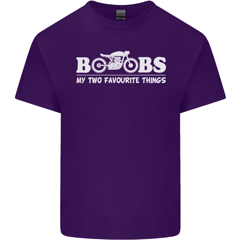 Boobs & Bikes Funny Biker Motorcycle Mens Cotton T-Shirt Tee Top Purple