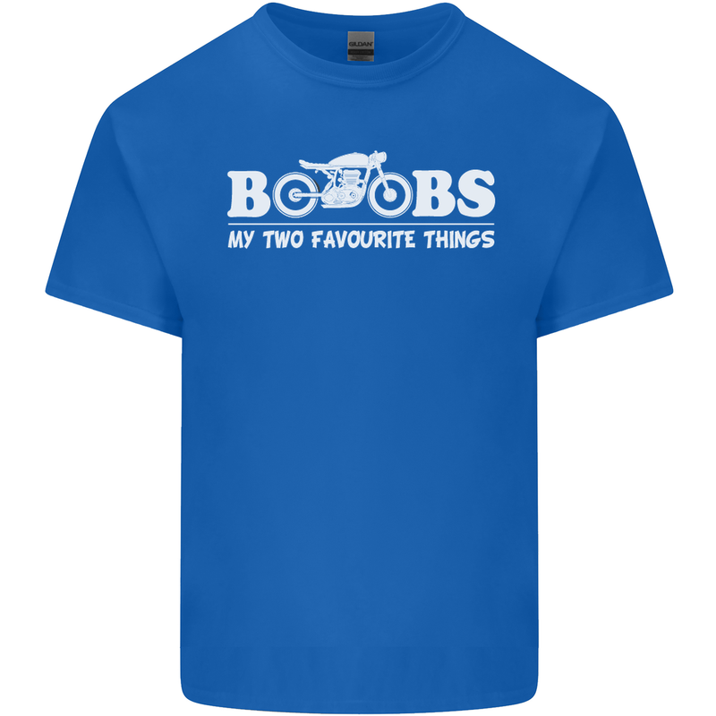 Boobs & Bikes Funny Biker Motorcycle Mens Cotton T-Shirt Tee Top Royal Blue