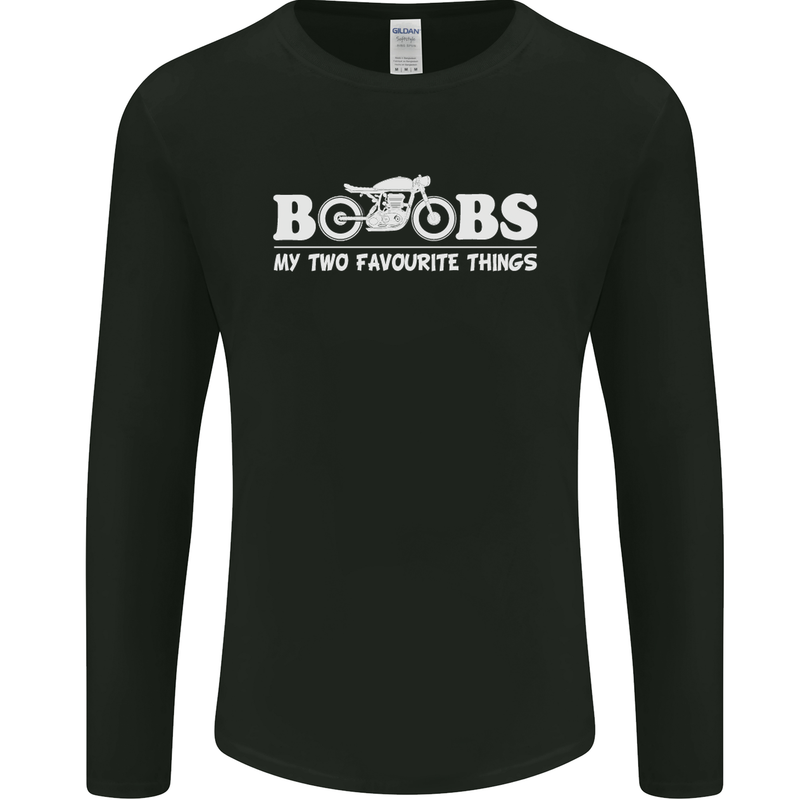 Boobs & Bikes Funny Biker Motorcycle Mens Long Sleeve T-Shirt Black