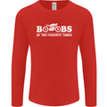 Boobs & Bikes Funny Biker Motorcycle Mens Long Sleeve T-Shirt Red