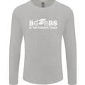 Boobs & Bikes Funny Biker Motorcycle Mens Long Sleeve T-Shirt Sports Grey