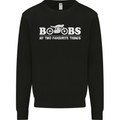 Boobs & Bikes Funny Biker Motorcycle Mens Sweatshirt Jumper Black