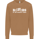 Boobs & Bikes Funny Biker Motorcycle Mens Sweatshirt Jumper Caramel Latte