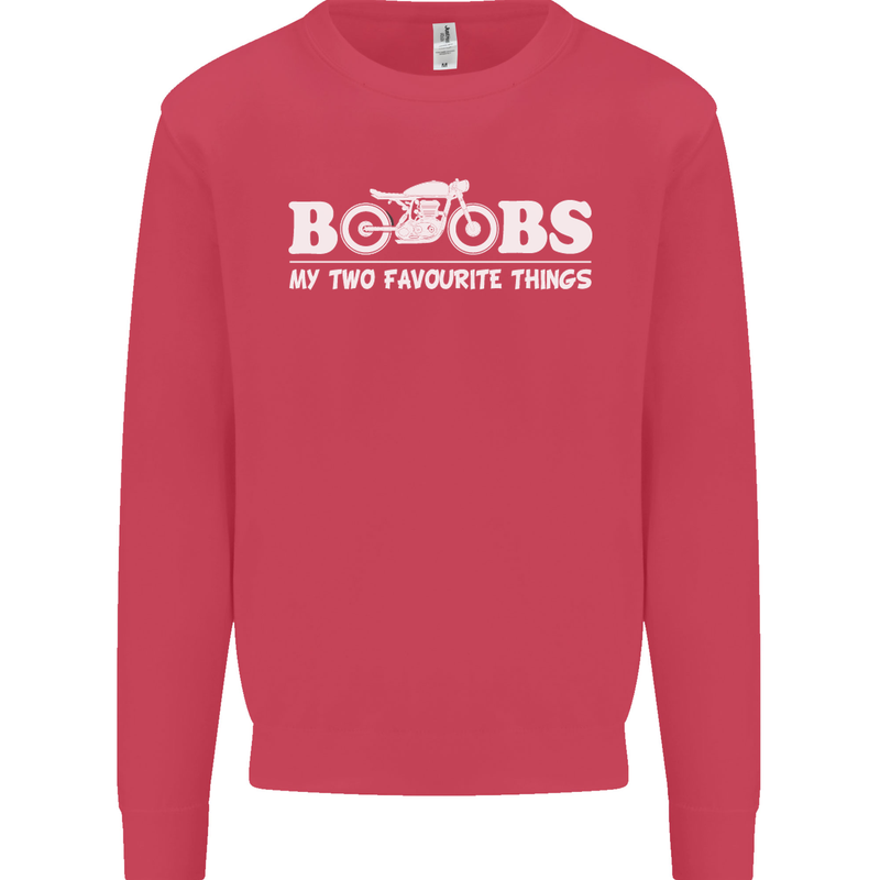 Boobs & Bikes Funny Biker Motorcycle Mens Sweatshirt Jumper Heliconia