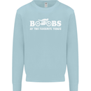 Boobs & Bikes Funny Biker Motorcycle Mens Sweatshirt Jumper Light Blue