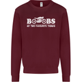 Boobs & Bikes Funny Biker Motorcycle Mens Sweatshirt Jumper Maroon