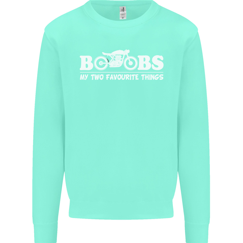 Boobs & Bikes Funny Biker Motorcycle Mens Sweatshirt Jumper Peppermint