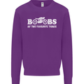 Boobs & Bikes Funny Biker Motorcycle Mens Sweatshirt Jumper Purple