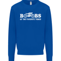 Boobs & Bikes Funny Biker Motorcycle Mens Sweatshirt Jumper Royal Blue
