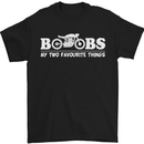 Boobs & Bikes Funny Biker Motorcycle Mens T-Shirt Cotton Gildan Black