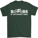 Boobs & Bikes Funny Biker Motorcycle Mens T-Shirt Cotton Gildan Forest Green