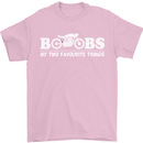 Boobs & Bikes Funny Biker Motorcycle Mens T-Shirt Cotton Gildan Light Pink