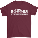 Boobs & Bikes Funny Biker Motorcycle Mens T-Shirt Cotton Gildan Maroon