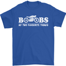 Boobs & Bikes Funny Biker Motorcycle Mens T-Shirt Cotton Gildan Royal Blue