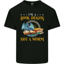 Book Dragon Funny Booklover Reader Worm Kids T-Shirt Childrens Black