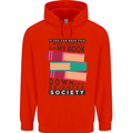 Book Reading Re-Enter Society Funny Childrens Kids Hoodie Bright Red