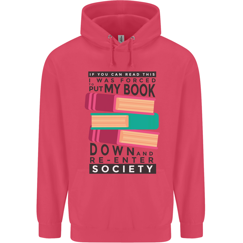 Book Reading Re-Enter Society Funny Childrens Kids Hoodie Heliconia