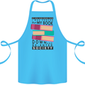 Book Reading Re-Enter Society Funny Cotton Apron 100% Organic Turquoise