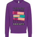Book Reading Re-Enter Society Funny Kids Sweatshirt Jumper Purple
