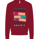 Book Reading Re-Enter Society Funny Kids Sweatshirt Jumper Red