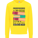 Book Reading Re-Enter Society Funny Kids Sweatshirt Jumper Yellow