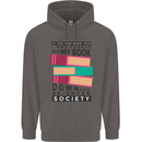 Book Reading Re-Enter Society Funny Mens 80% Cotton Hoodie Charcoal