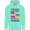 Book Reading Re-Enter Society Funny Mens 80% Cotton Hoodie Peppermint