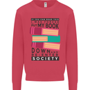 Book Reading Re-Enter Society Funny Mens Sweatshirt Jumper Heliconia