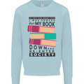 Book Reading Re-Enter Society Funny Mens Sweatshirt Jumper Light Blue