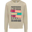 Book Reading Re-Enter Society Funny Mens Sweatshirt Jumper Sand
