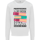 Book Reading Re-Enter Society Funny Mens Sweatshirt Jumper White