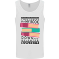 Book Reading Re-Enter Society Funny Mens Vest Tank Top White