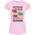 Book Reading Re-Enter Society Funny Womens Petite Cut T-Shirt Light Pink