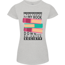 Book Reading Re-Enter Society Funny Womens Petite Cut T-Shirt Sports Grey
