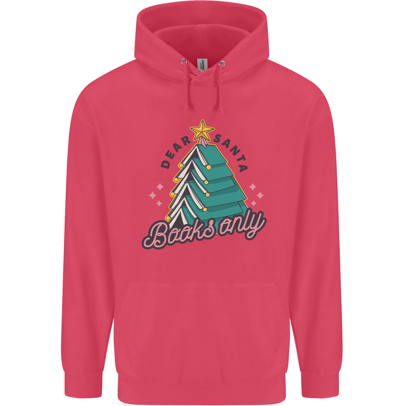 Books Only Christmas Tree Funny Bookworm Childrens Kids Hoodie Heliconia