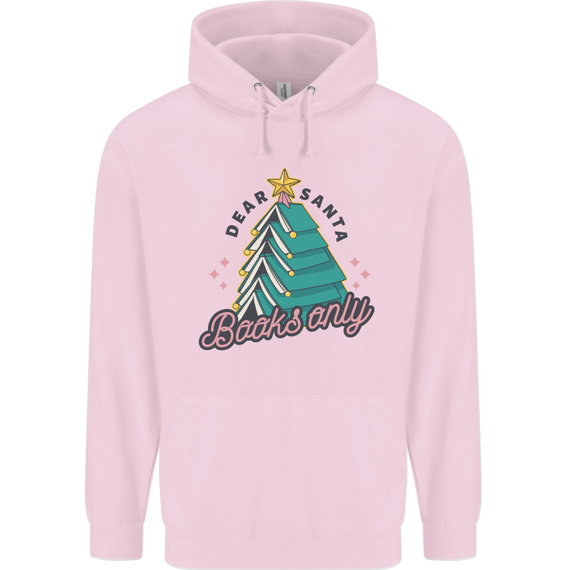 Books Only Christmas Tree Funny Bookworm Childrens Kids Hoodie Light Pink