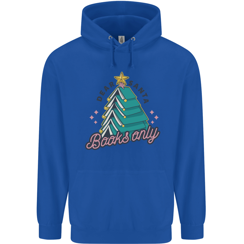 Books Only Christmas Tree Funny Bookworm Childrens Kids Hoodie Royal Blue