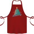 Books Only Christmas Tree Funny Bookworm Cotton Apron 100% Organic Maroon