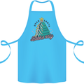 Books Only Christmas Tree Funny Bookworm Cotton Apron 100% Organic Turquoise