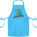 Books Only Christmas Tree Funny Bookworm Cotton Apron 100% Organic Turquoise