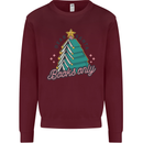 Books Only Christmas Tree Funny Bookworm Kids Sweatshirt Jumper Maroon