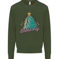 Books Only Christmas Tree Funny Bookworm Mens Sweatshirt Jumper Forest Green