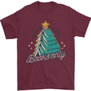 Books Only Christmas Tree Funny Bookworm Mens T-Shirt Cotton Gildan Maroon