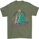 Books Only Christmas Tree Funny Bookworm Mens T-Shirt Cotton Gildan Military Green