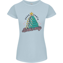Books Only Christmas Tree Funny Bookworm Womens Petite Cut T-Shirt Light Blue