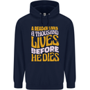 Bookworm Reading a Reader Dies Funny Childrens Kids Hoodie Navy Blue
