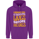 Bookworm Reading a Reader Dies Funny Childrens Kids Hoodie Purple