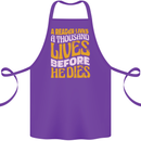 Bookworm Reading a Reader Dies Funny Cotton Apron 100% Organic Purple
