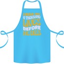 Bookworm Reading a Reader Dies Funny Cotton Apron 100% Organic Turquoise