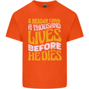 Bookworm Reading a Reader Dies Funny Kids T-Shirt Childrens Orange